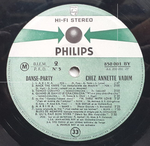 Various : Danse Party Chez Annette Vadim (LP, Comp)