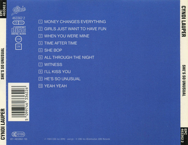 Cyndi Lauper : She's So Unusual (CD, Album, RE)