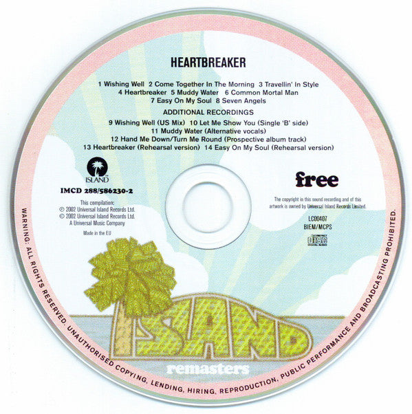 Free : Heartbreaker (CD, Album, RE, RM, RP)