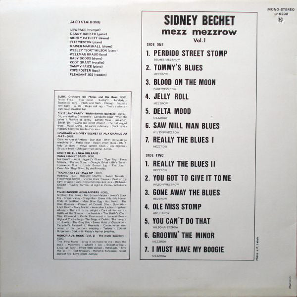 Sidney Bechet : Sidney Bechet - Vol. 1 (LP, Comp, RE)