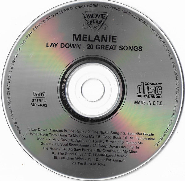 Melanie (2) : Lay Down - 20 Great Songs (CD, Comp)