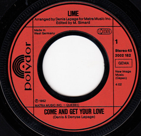 Lime (2) : Come And Get Your Love (7", Single)