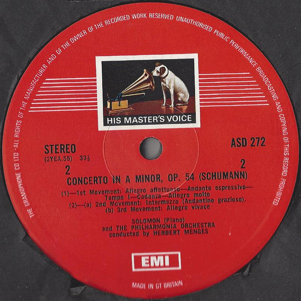 Edvard Grieg / Robert Schumann, Solomon (6), Herbert Menges, Philharmonia Orchestra : Piano Concertos (LP, RE, ER2)