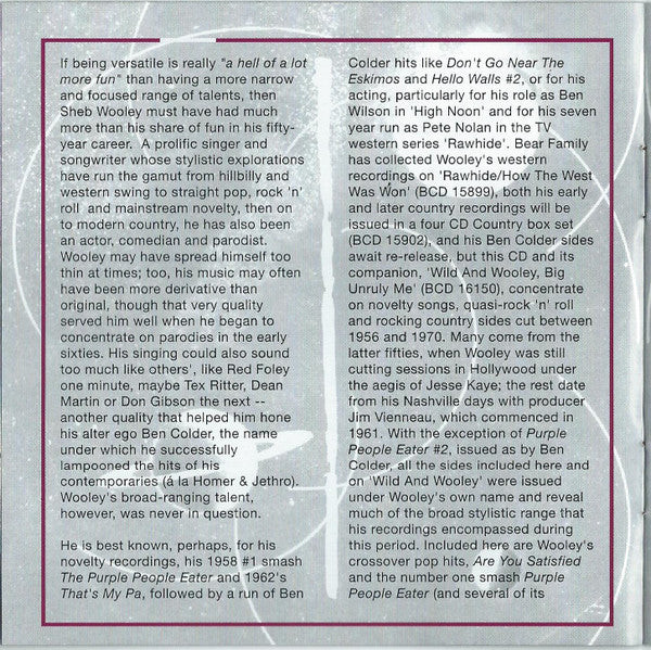 Sheb Wooley : The Purple People Eater (CD, Comp)