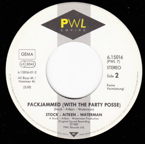 Stock, Aitken & Waterman : Packjammed (With The Party Posse) (7", Single)