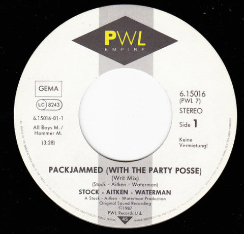 Stock, Aitken & Waterman : Packjammed (With The Party Posse) (7", Single)