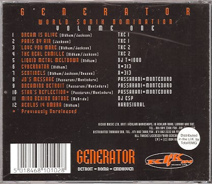 Various : Generator: World Sonik Domination Volume One (CD, Mixed)
