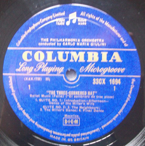 Manuel De Falla, Maurice Ravel, Philharmonia Orchestra, Carlo Maria Giulini : The Three-Cornered Hat / Daphnis Et Chloë Suite No. 2 / Alborada Del Gracioso (LP, Mono)