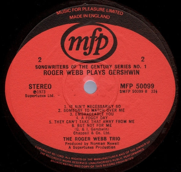 Roger Webb Trio : Roger Webb Plays Gershwin (LP, Album)