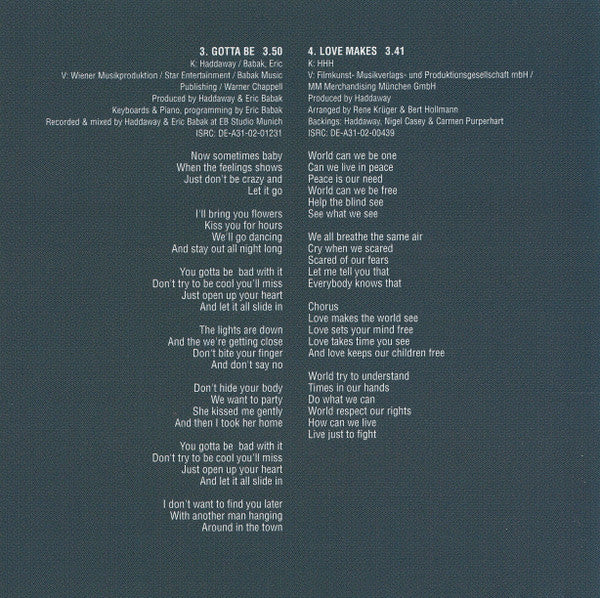 Haddaway : Love Makes (CD, Album)