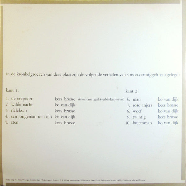 Simon Carmiggelt : Kronkelgroeven (LP, Mono, Gat)