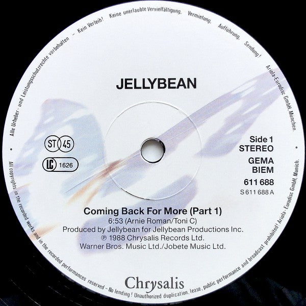 John "Jellybean" Benitez Featuring Richard Darbyshire : Coming Back For More (12", Maxi)