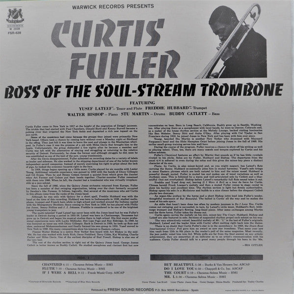 Curtis Fuller : Boss Of The Soul-Stream Trombone (LP, Album, RE)