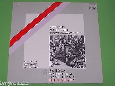 Bruce Dickey, Charles Toet, Dana Maiben, Alice Robbins, Frances Conover Fitch : Affetti Musicali (Venezianische Instrumentalmusik Zur Zeit Monteverdis) (LP)