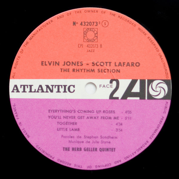 Elvin Jones, Scott LaFaro, Herb Geller Quintet : The Rhythm Section (LP, Album, Mono, RE)