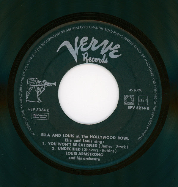 Ella Fitzgerald, Louis Armstrong : Ella And Louis Concert At The Hollywood Bowl (7", EP, Mono)