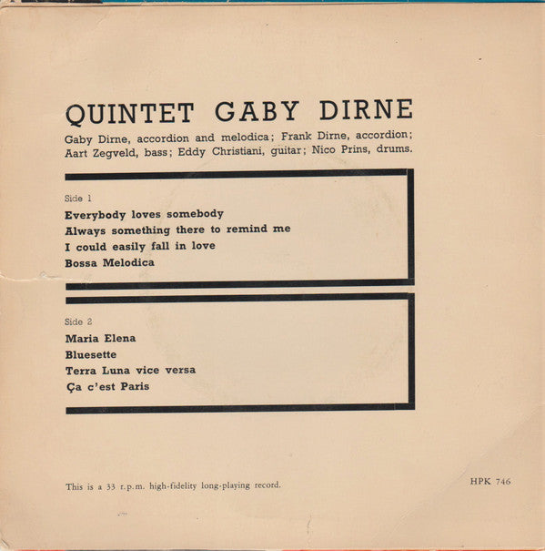 Quintet Gaby Dirne : Quintet Gaby Dirne (7", EP)