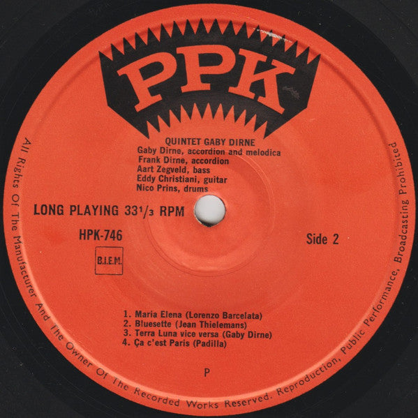 Quintet Gaby Dirne : Quintet Gaby Dirne (7", EP)
