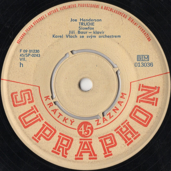 Karel Vlach Orchestra : Trudie / C-Jam Blues (7", Mono)