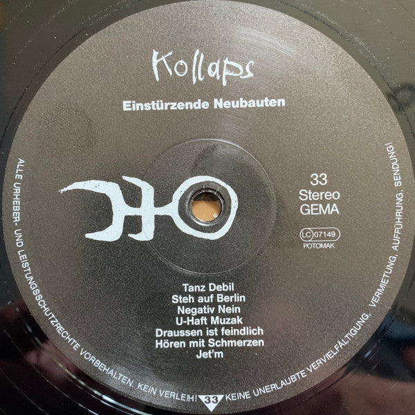Einstürzende Neubauten : Kollaps (LP, Album, RE, RM, RP)