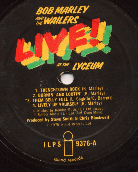 Bob Marley & The Wailers : Live! At The Lyceum (LP, Album)