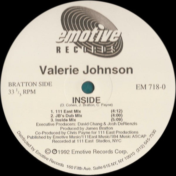 Valerie Johnson : Inside (12")