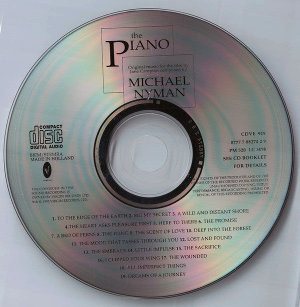 Michael Nyman : The Piano (CD, Album, RP)