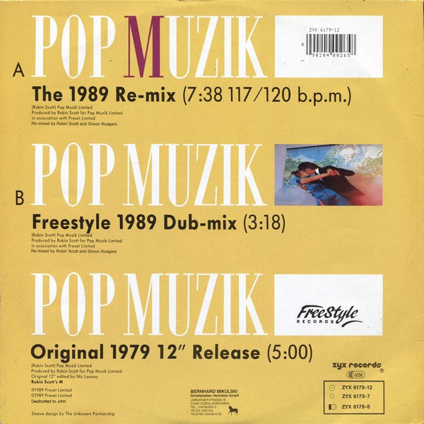M (2) : Pop Muzik (The 1989 Re-Mix) (12", Maxi)