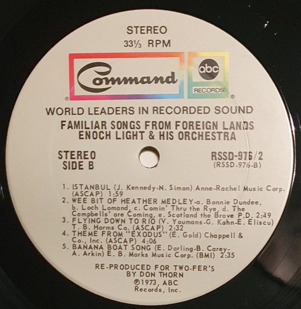 Enoch Light And His Orchestra : Familiar Songs From Foreign Lands (2xLP, Comp)