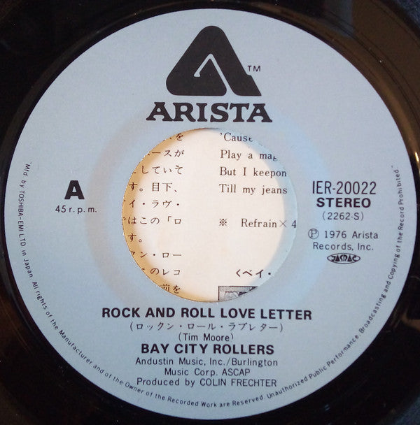 Bay City Rollers : Rock And Roll Love Letter (7", Single)