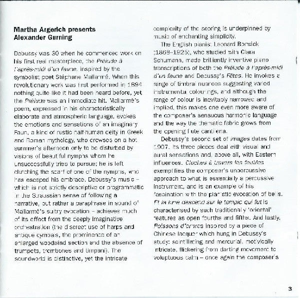 Martha Argerich Presents Alexander Gurning : Debussy Stravinsky (CD)