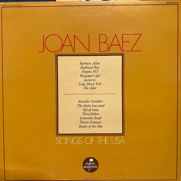 Joan Baez : Songs Of The USA (LP, Album, Comp)