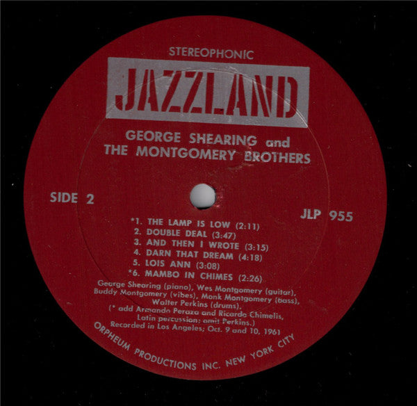 George Shearing And The Montgomery Brothers : George Shearing And The Montgomery Brothers (LP, Album, RE)