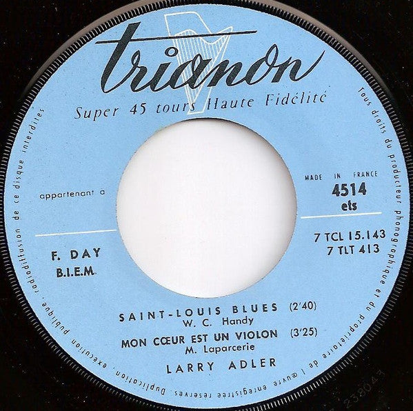 Larry Adler : L'extraordinaire Virtuose De L'harmonica (7", EP)