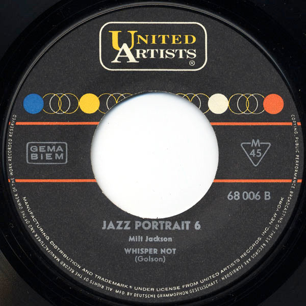 Milt Jackson : The Jazz Portrait 6 (7", Mono)
