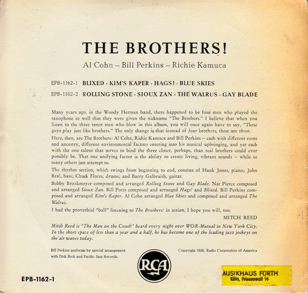 Al Cohn, Bill Perkins, Richie Kamuca : The Brothers ! (7", EP)