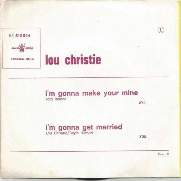 Lou Christie : I'm Gonna Make Your Mine (7", Single)