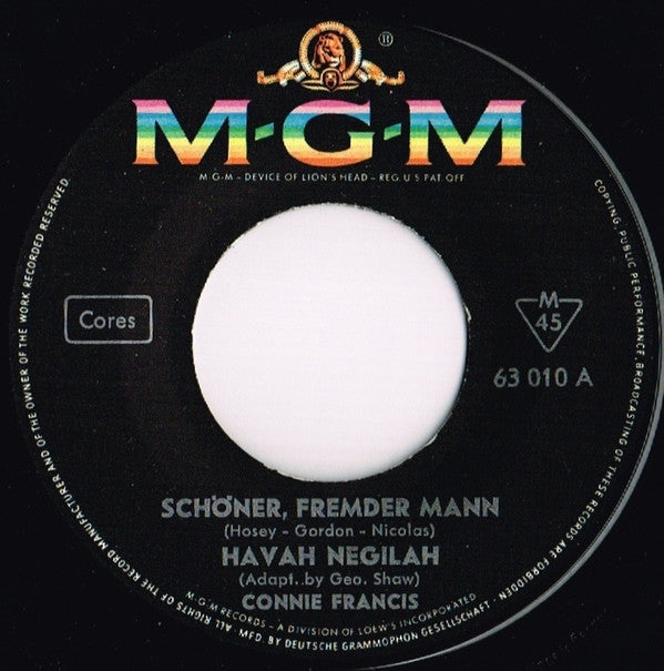Connie Francis : Schöner, Fremder Mann (7", EP)