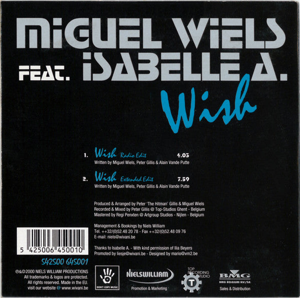 Miguel Wiels Feat. Isabelle A : Wish (CD, Single)