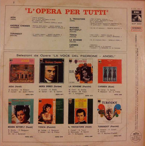 Various : L'Opera Per Tutti (LP, Comp)