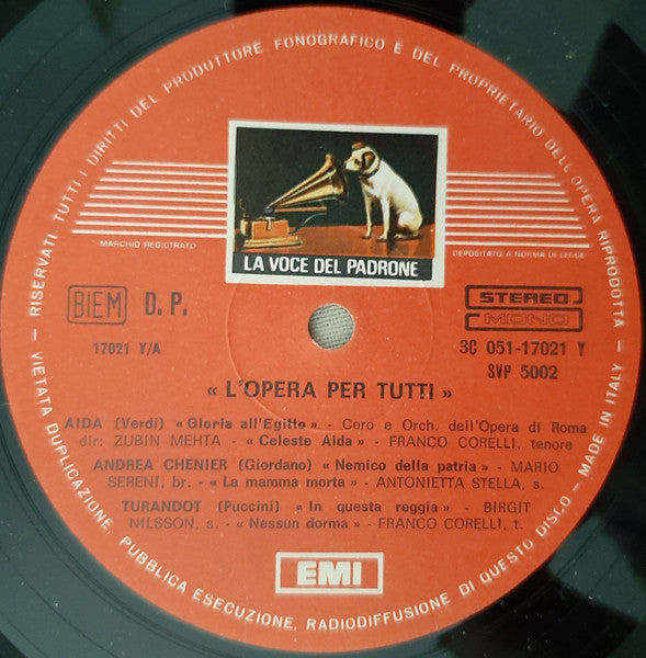 Various : L'Opera Per Tutti (LP, Comp)