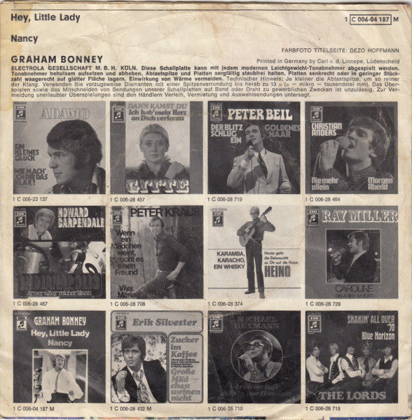 Graham Bonney : Hey, Little Lady (7", Single, Mono)