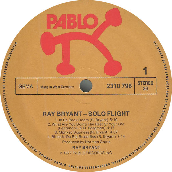 Ray Bryant : Solo Flight (LP, Album)