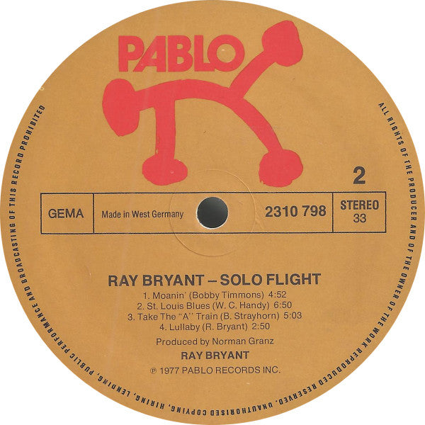 Ray Bryant : Solo Flight (LP, Album)