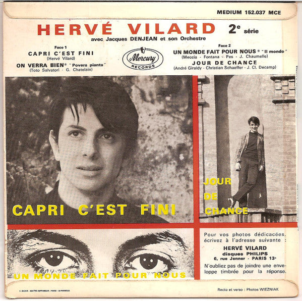 Hervé Vilard : Capri C'est Fini (7", EP, Mono)