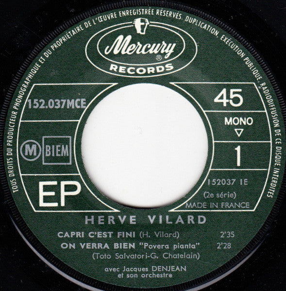 Hervé Vilard : Capri C'est Fini (7", EP, Mono)