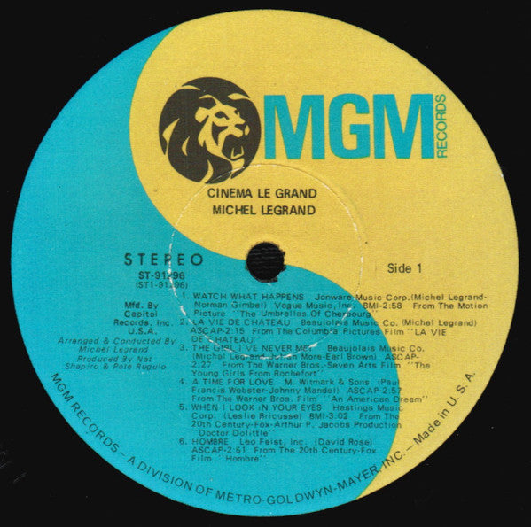 Michel Legrand : Cinema Legrand (LP, Album, Club, RE)
