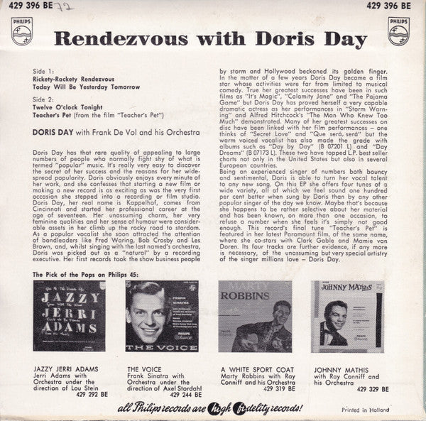 Doris Day : Rendezvous With Doris Day (7", Single)