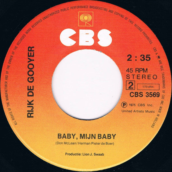 Rijk De Gooyer : Johanna  (7", Single)