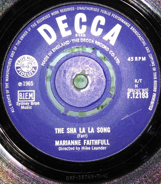 Marianne Faithfull : Summer Nights (7", Single, Typ)